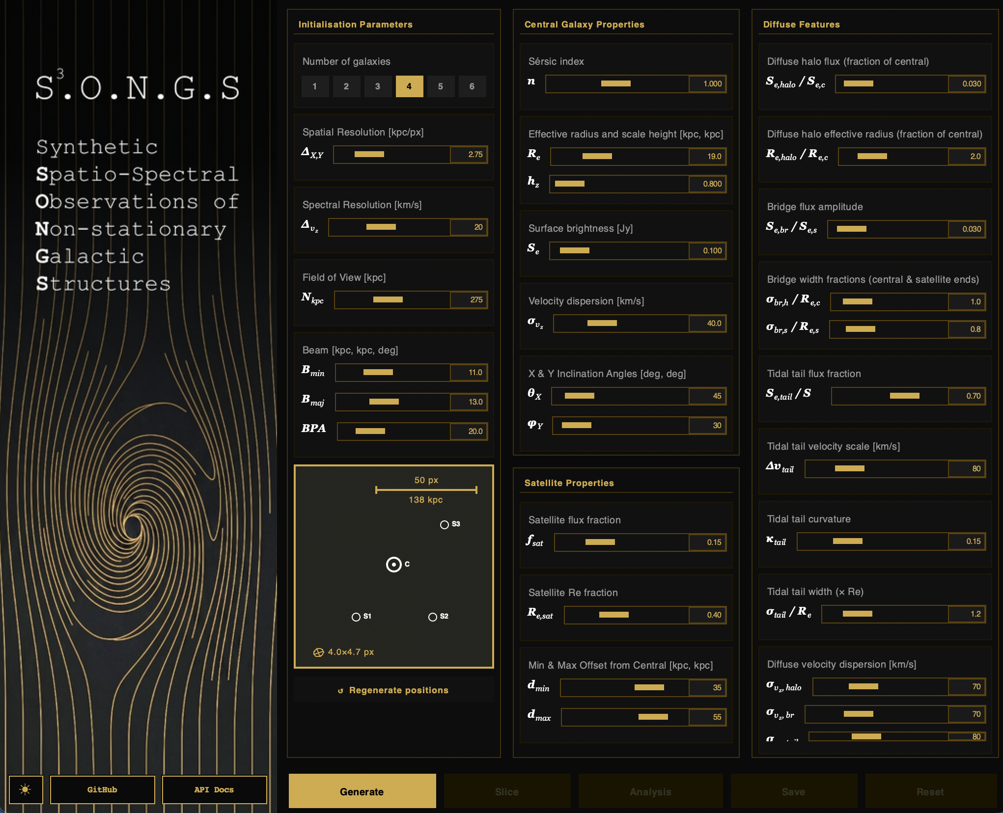 SONGS dark control panel screenshot