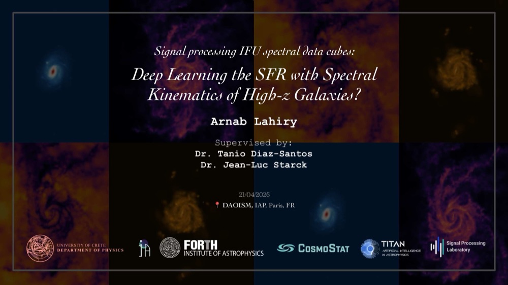 Title slide: Deep Learning the SFR with Spectral Kinematics of High-z Galaxies?